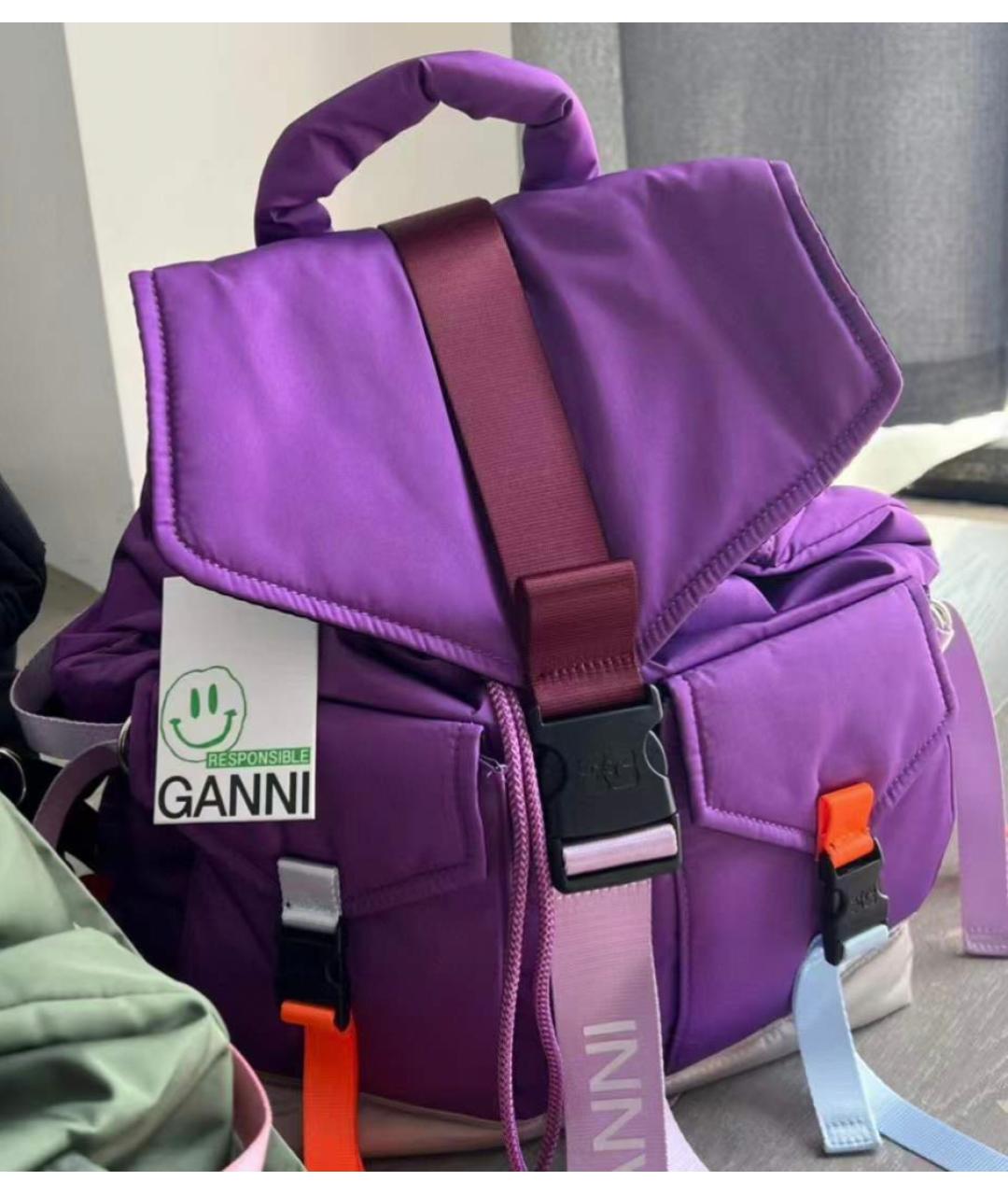 GANNI Фиолетовый рюкзак, фото 7