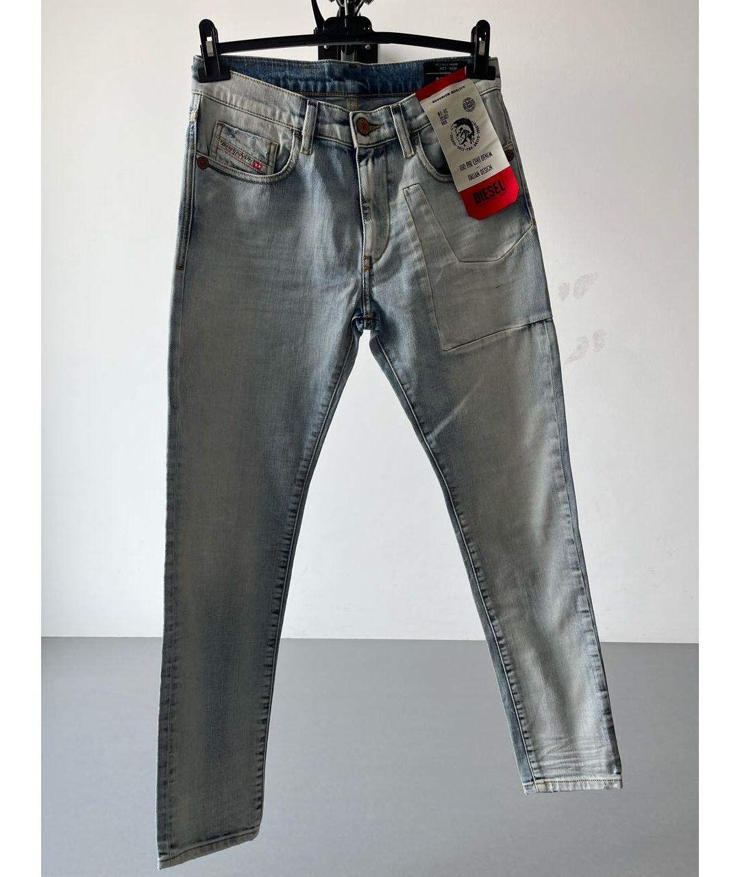 DIESEL Голубые хлопко-эластановые джинсы скинни, фото 5