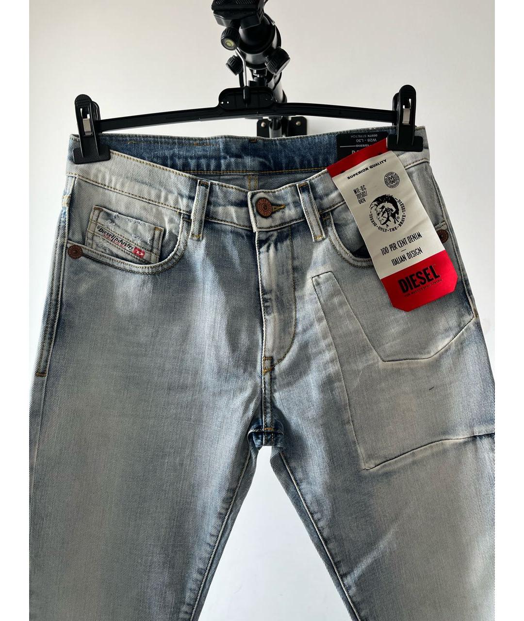 DIESEL Голубые хлопко-эластановые джинсы скинни, фото 2