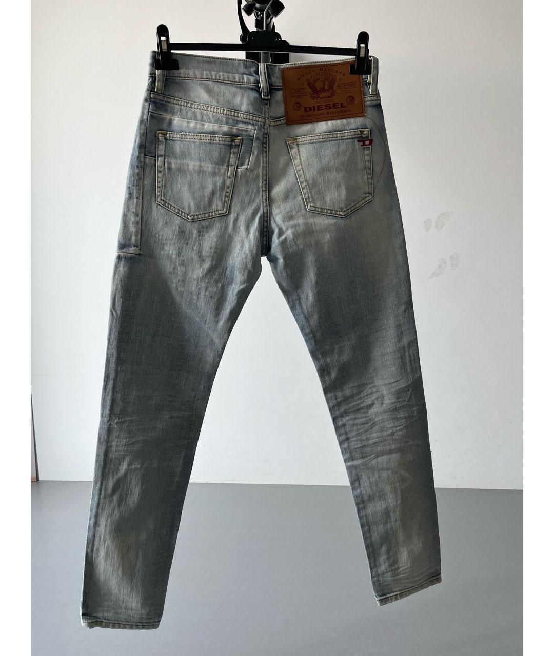 DIESEL Голубые хлопко-эластановые джинсы скинни, фото 3