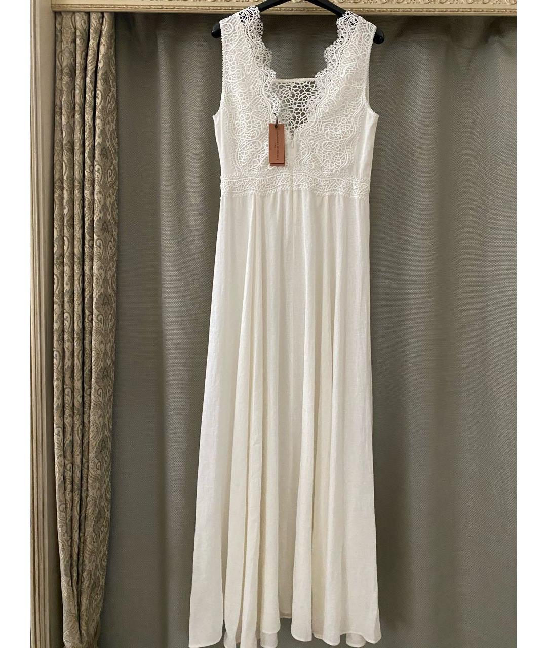 ERMANNO SCERVINO Белое льняное коктейльное платье, фото 7
