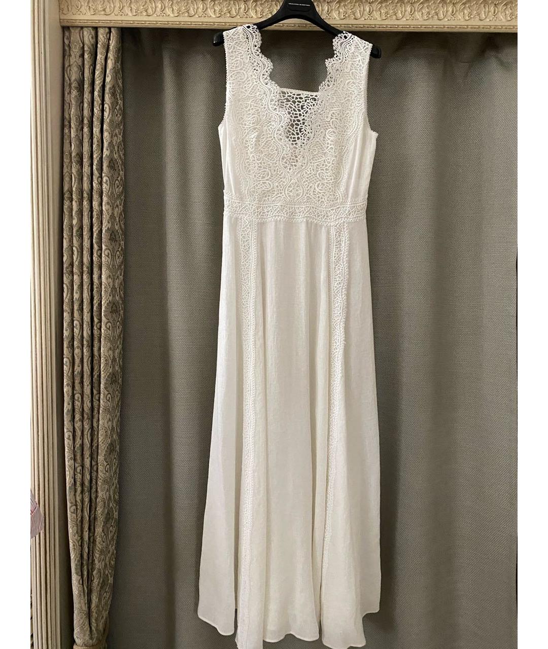 ERMANNO SCERVINO Белое льняное коктейльное платье, фото 6