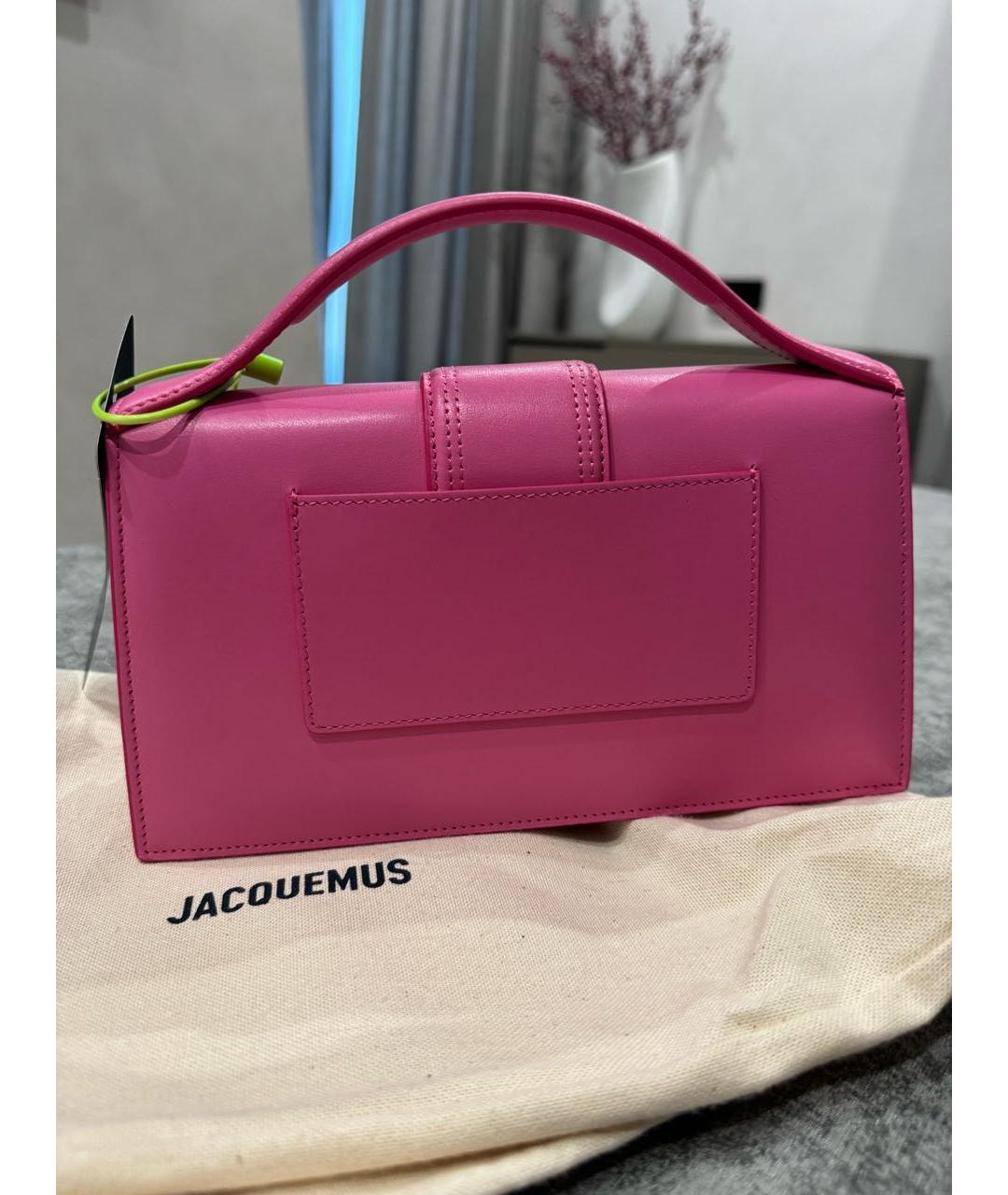 JACQUEMUS Розовая кожаная сумка через плечо, фото 2