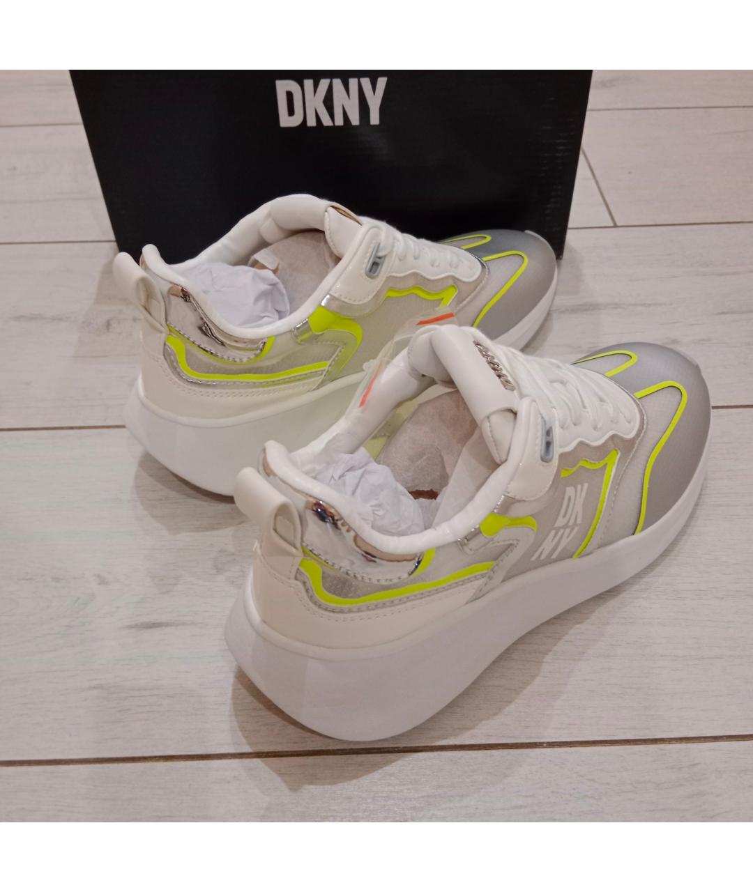 DKNY Бирюзовые кожаные кроссовки, фото 5