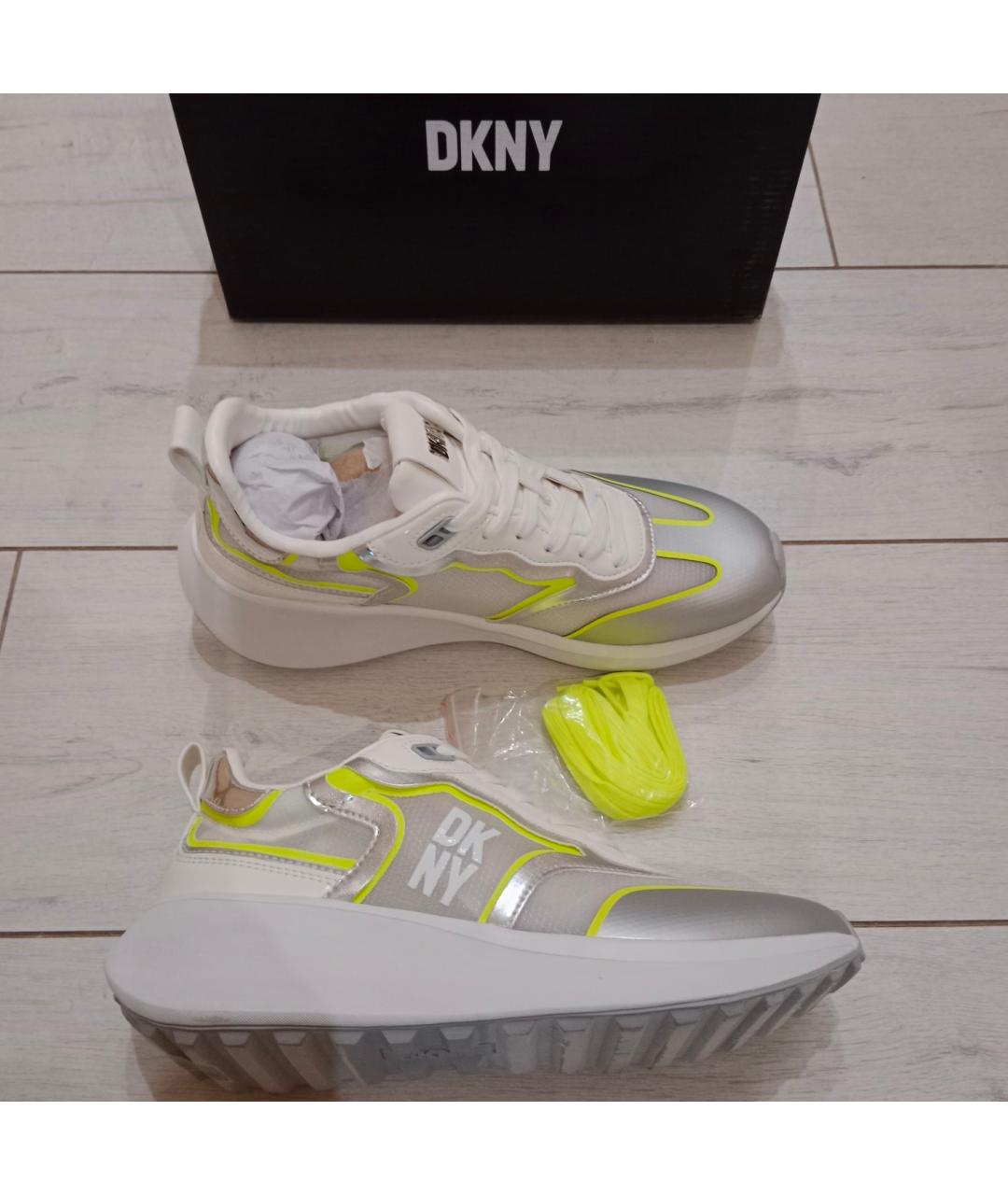 DKNY Бирюзовые кожаные кроссовки, фото 3
