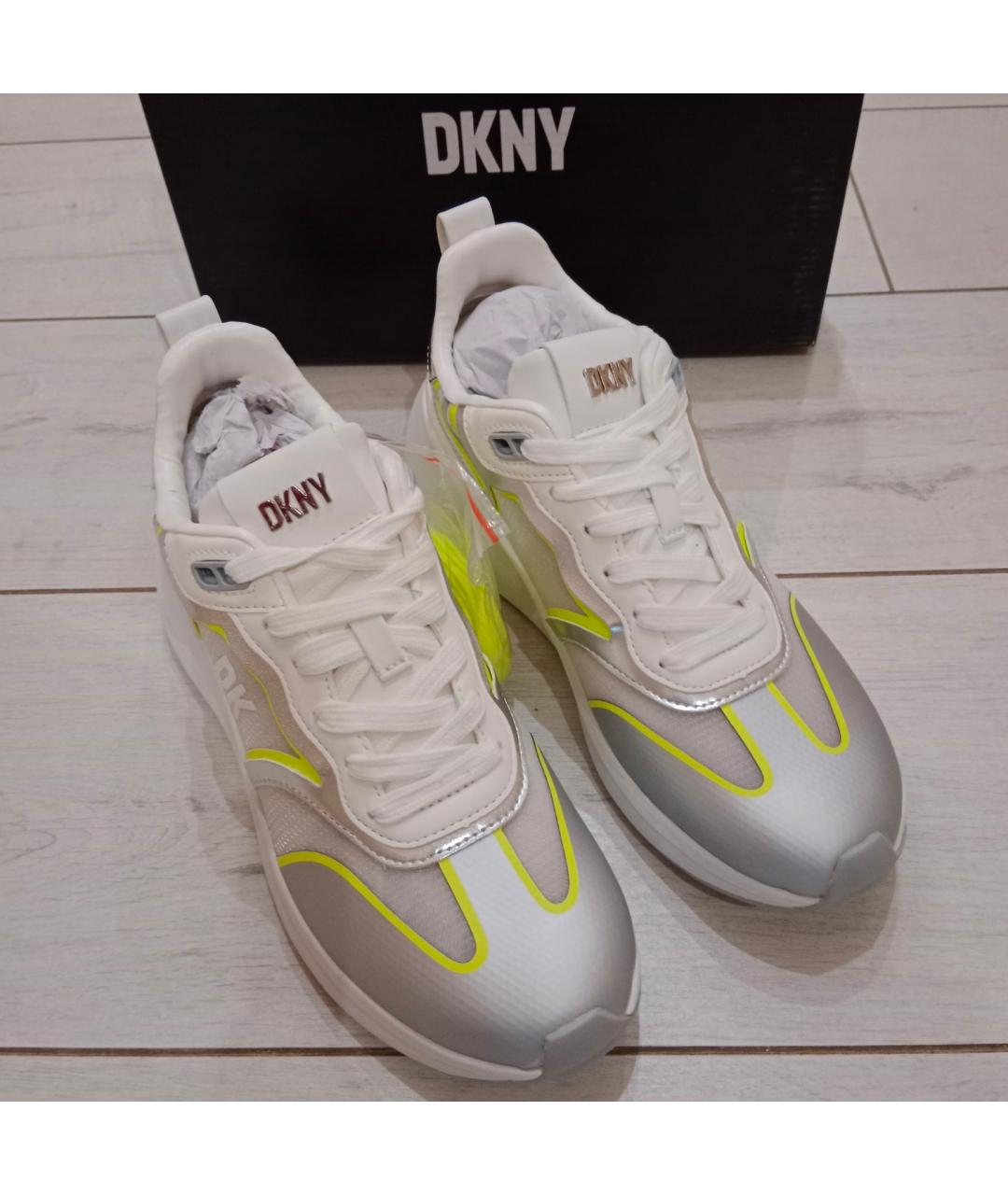 DKNY Бирюзовые кожаные кроссовки, фото 4