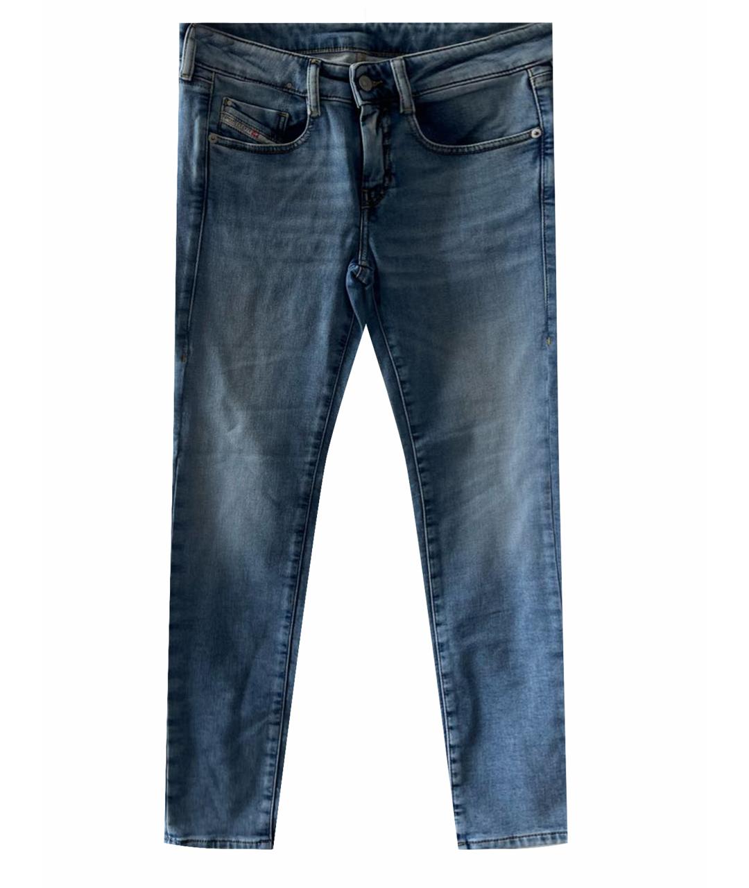 DIESEL Голубые хлопко-эластановые джинсы скинни, фото 1