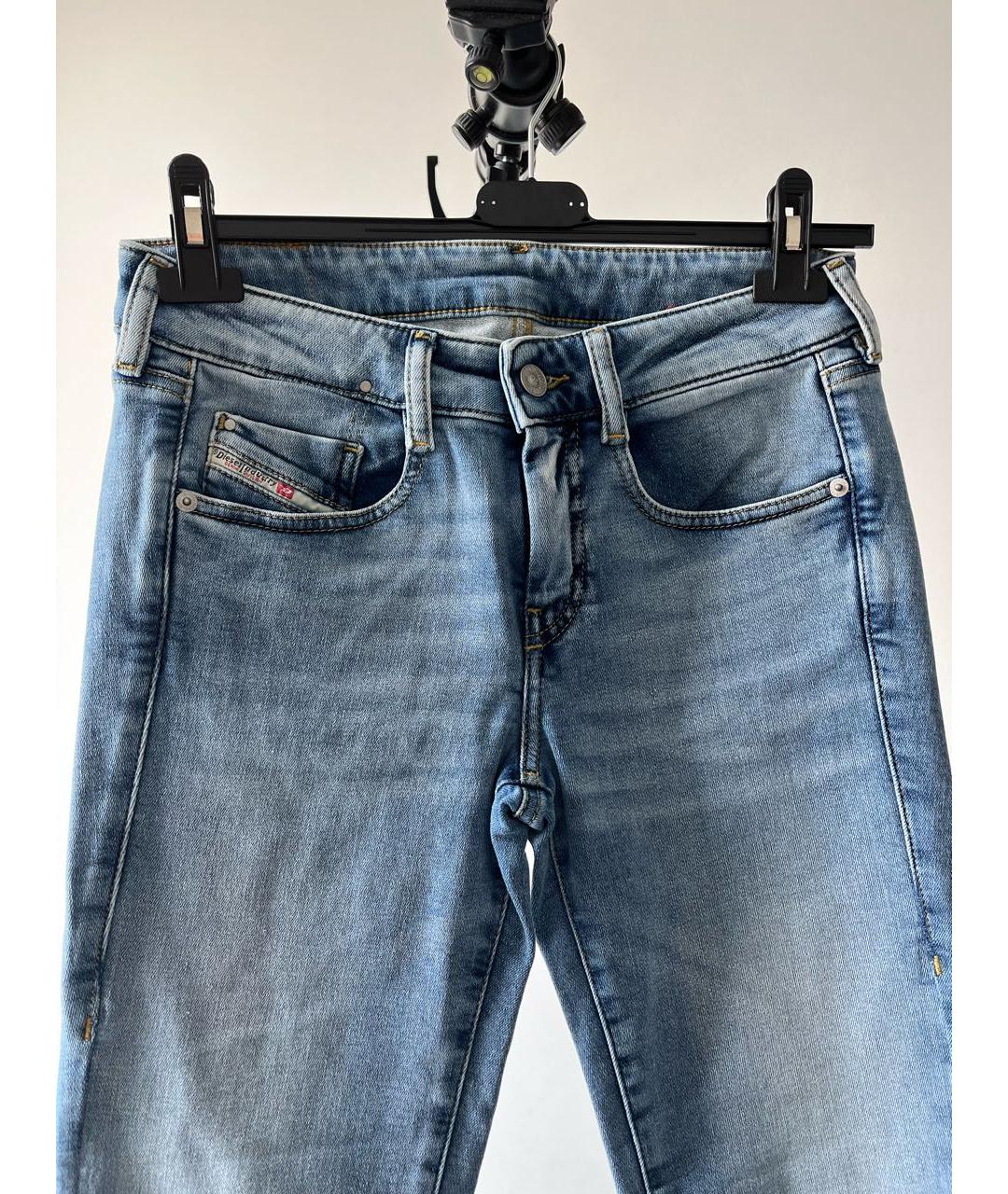 DIESEL Голубые хлопко-эластановые джинсы скинни, фото 3