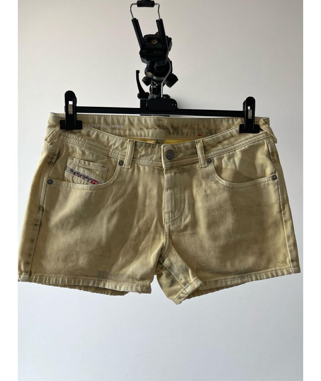 DIESEL Желтые хлопко-эластановые шорты, фото 9