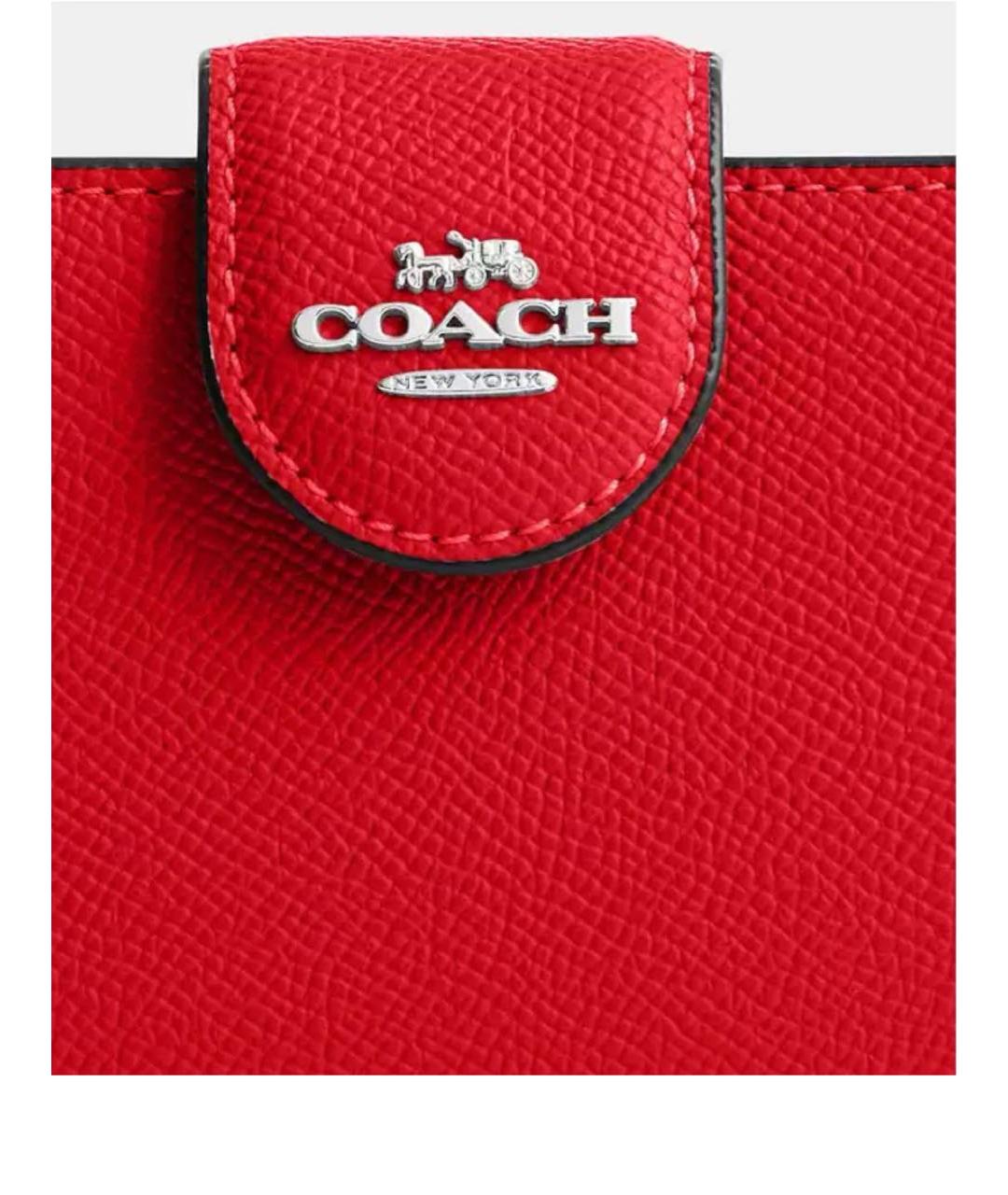 COACH Красный кожаный кошелек, фото 2