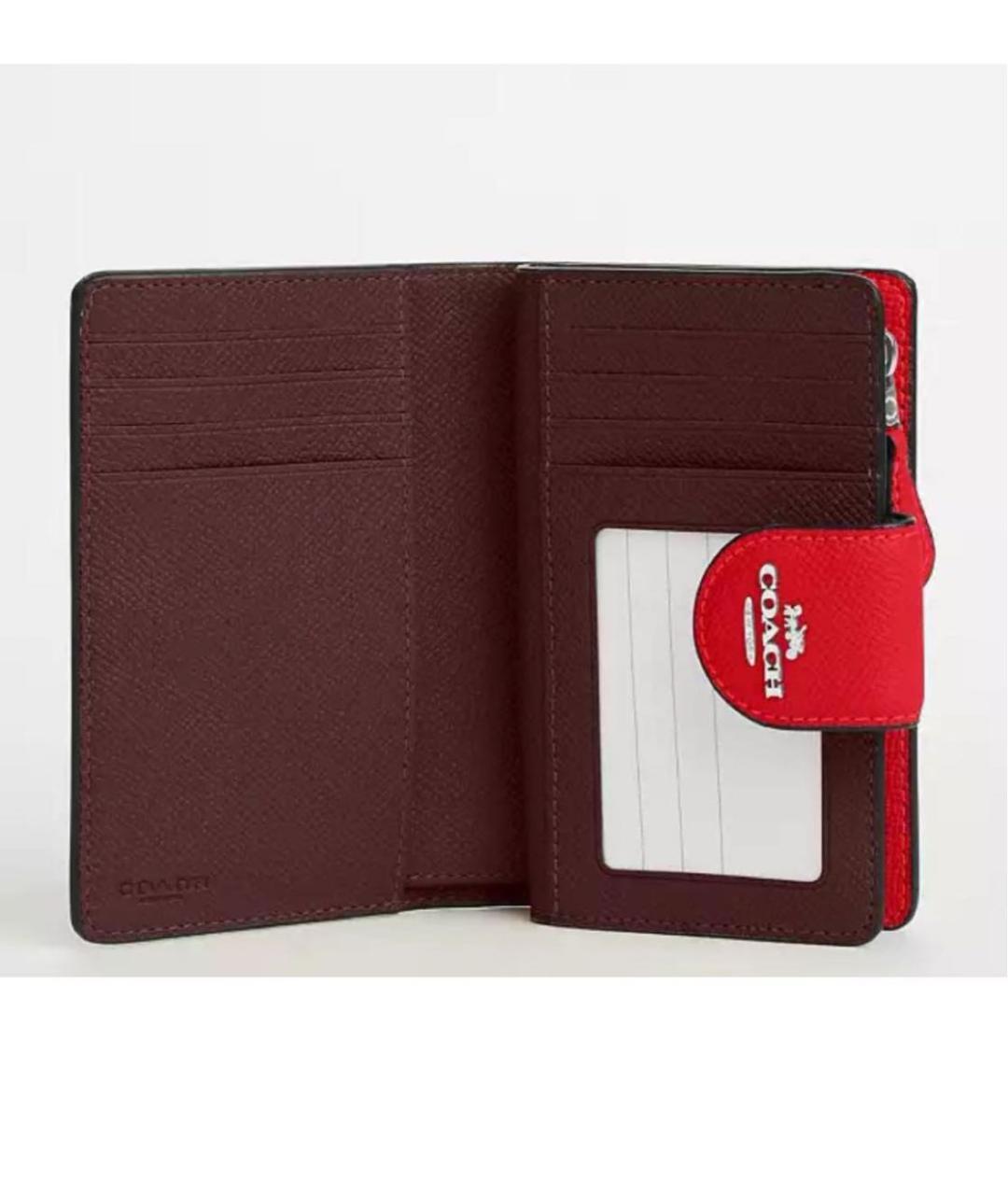 COACH Красный кожаный кошелек, фото 3