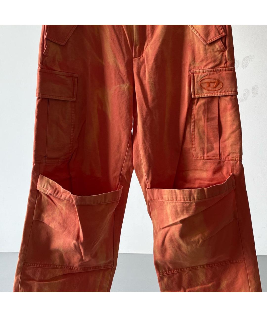 DIESEL Оранжевое хлопковые повседневные брюки, фото 4