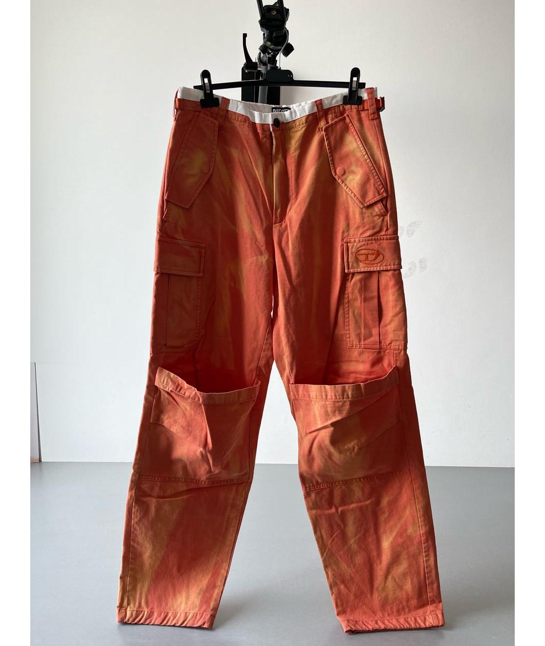 DIESEL Оранжевое хлопковые повседневные брюки, фото 5