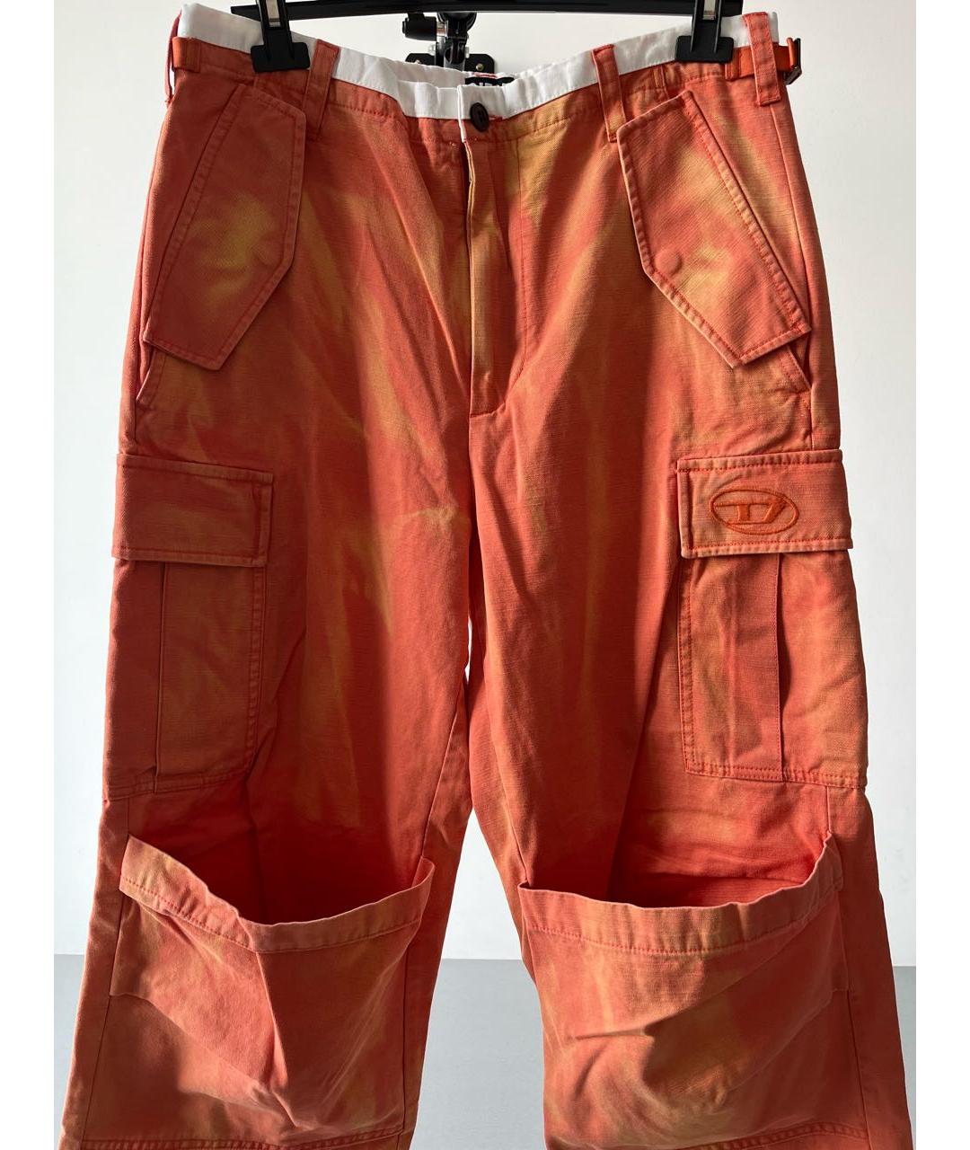 DIESEL Оранжевое хлопковые повседневные брюки, фото 3
