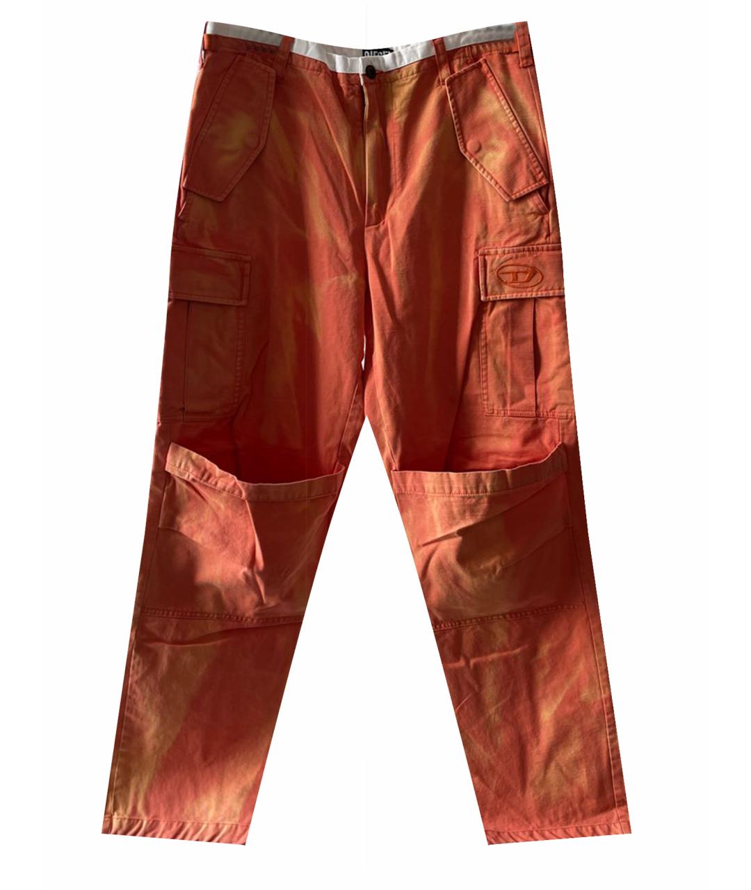 DIESEL Оранжевое хлопковые повседневные брюки, фото 1