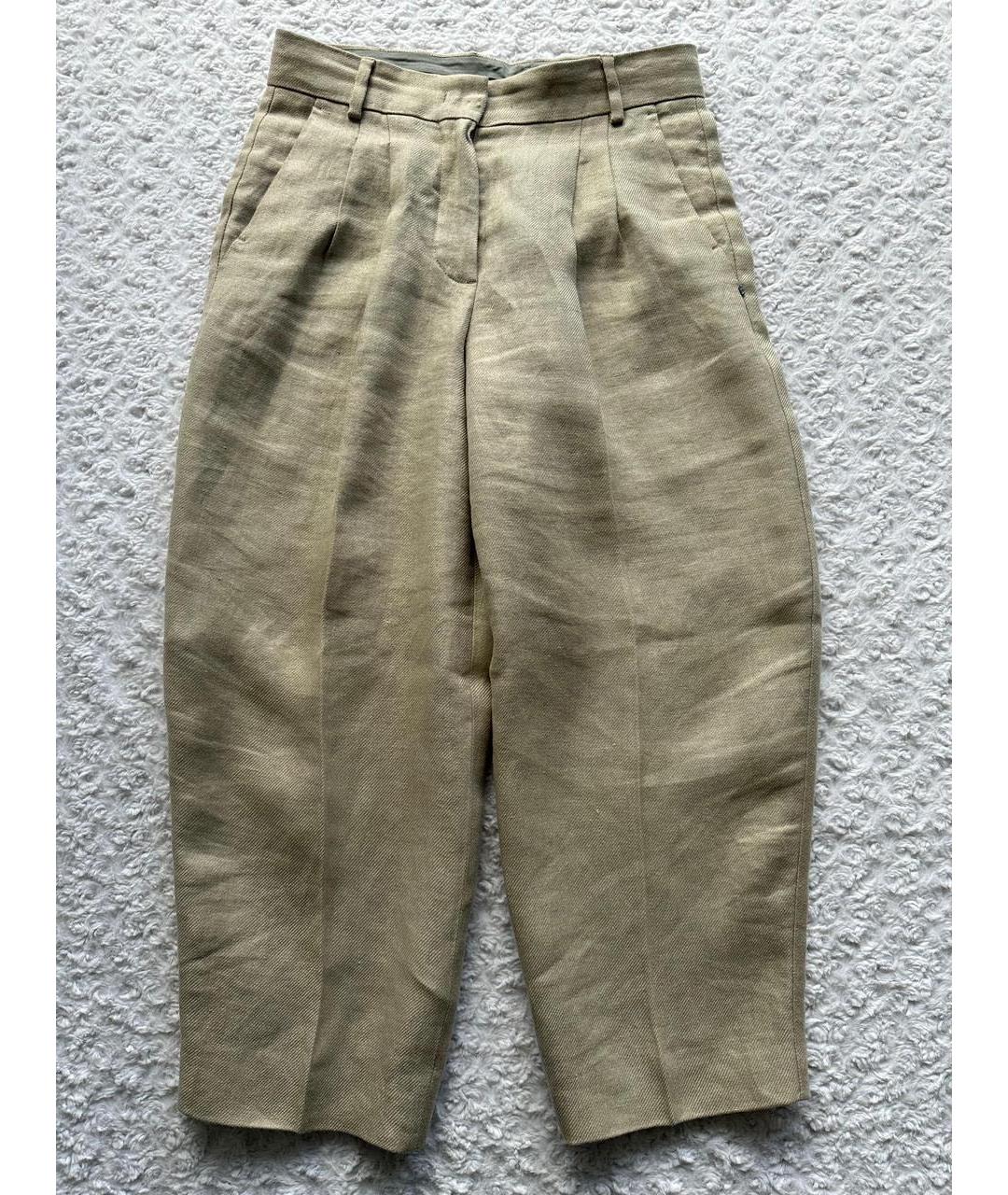 SPORT MAX CODE Бежевые льняные брюки широкие, фото 9
