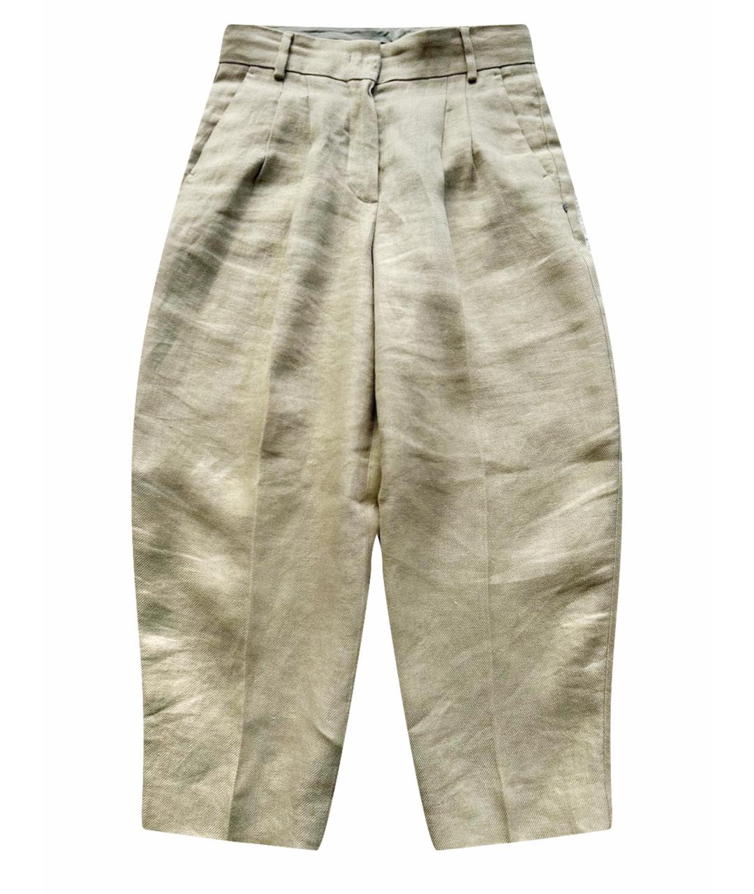 SPORT MAX CODE Бежевые льняные брюки широкие, фото 1