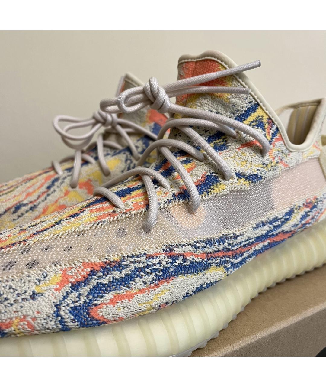 ADIDAS YEEZY Желтые текстильные низкие кроссовки / кеды, фото 5