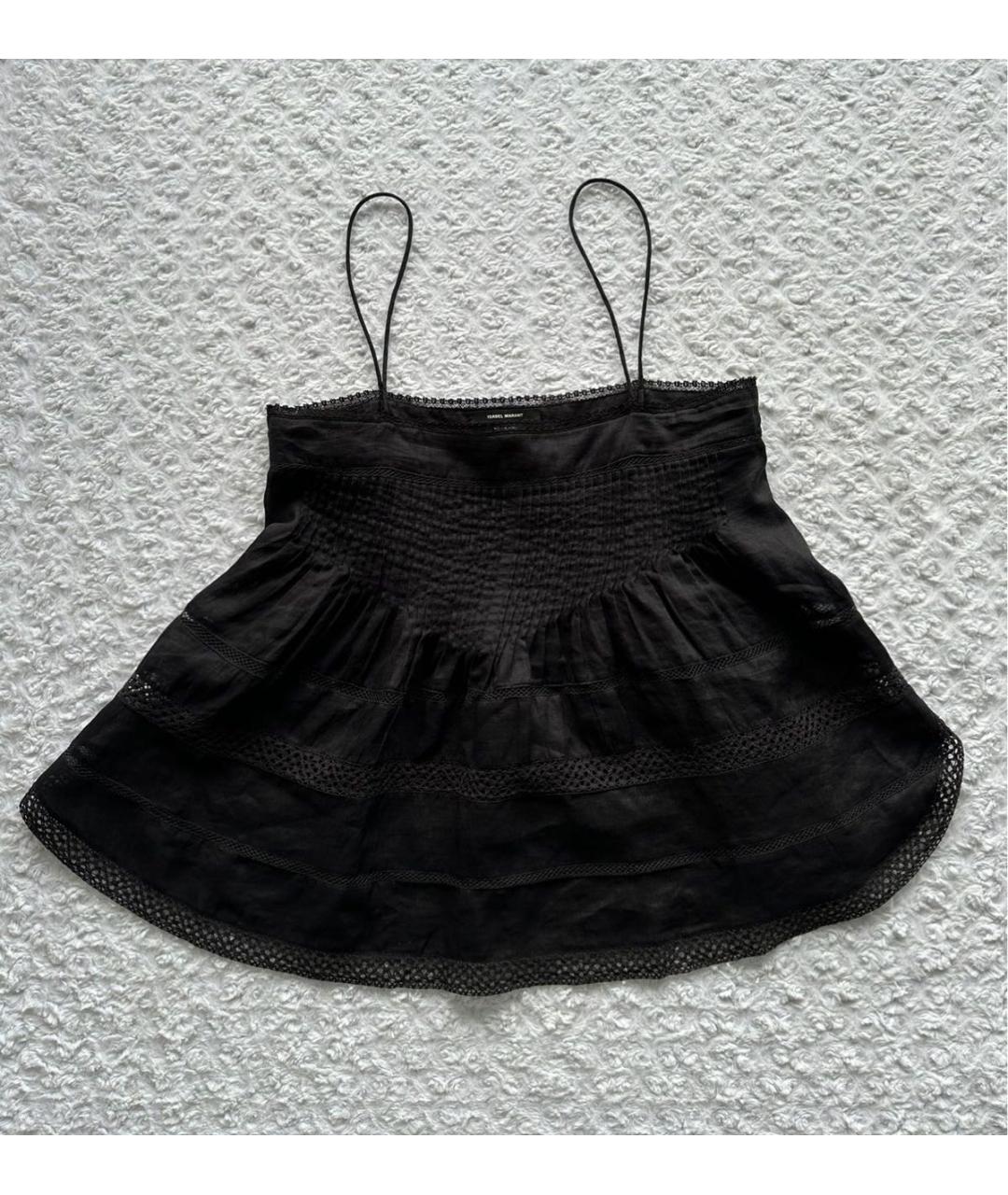ISABEL MARANT Черная льняная блузы, фото 7