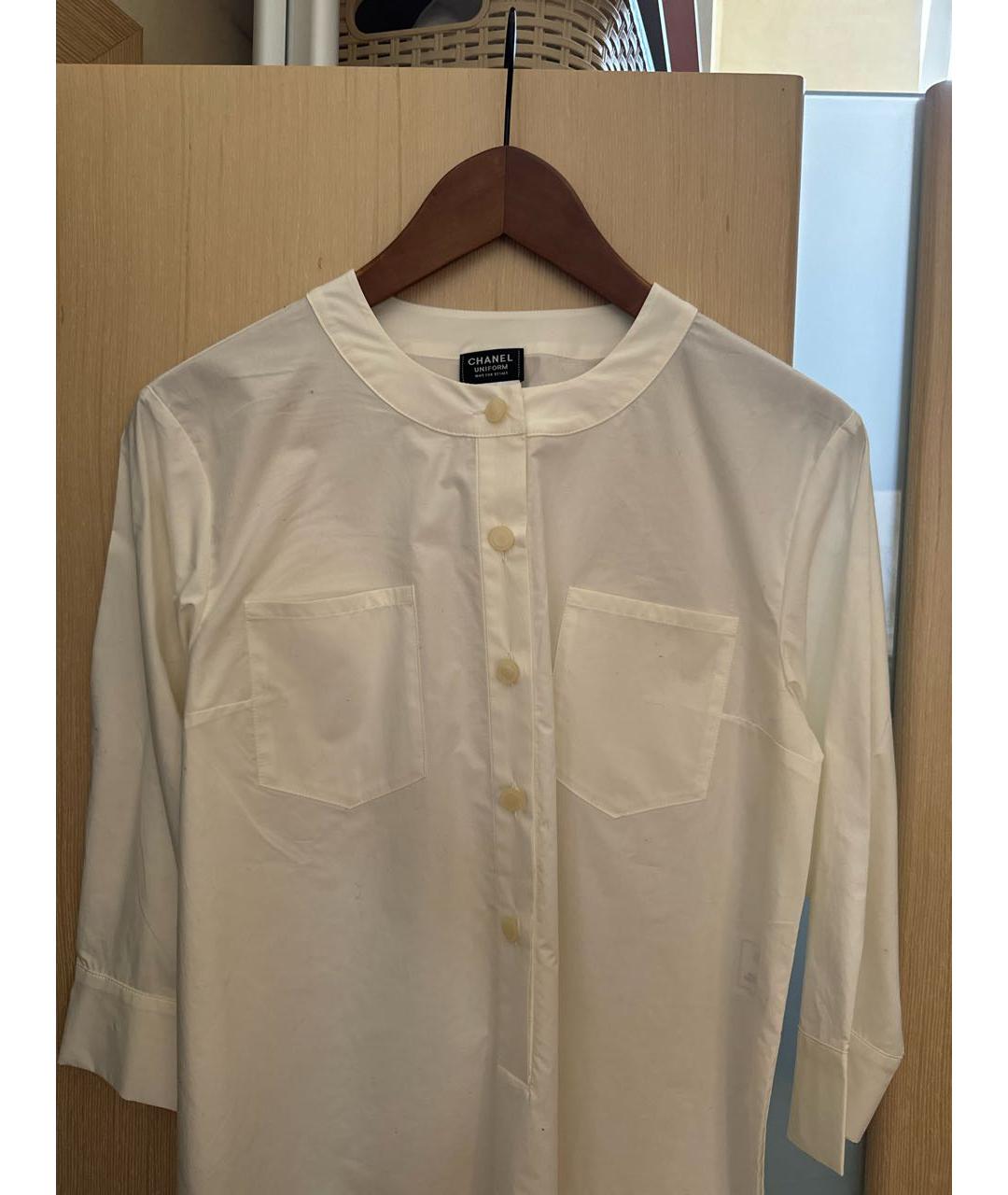 CHANEL Белая хлопковая блузы, фото 3