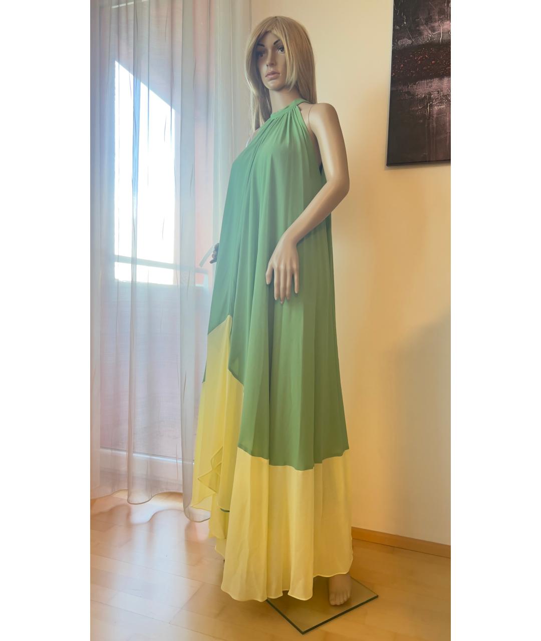 SALONI Зеленые вискозное вечернее платье, фото 3