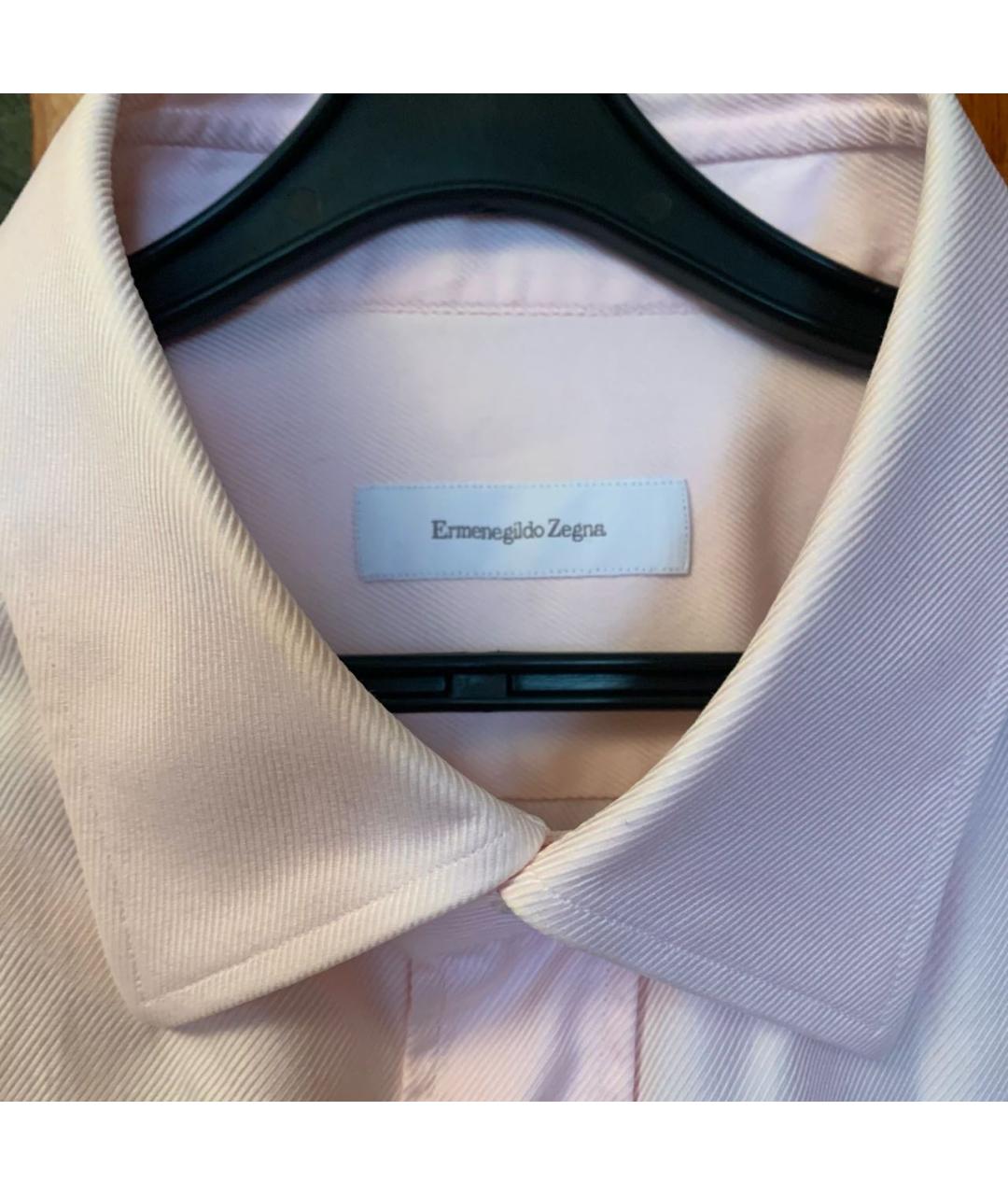 ERMENEGILDO ZEGNA Розовая хлопковая классическая рубашка, фото 3
