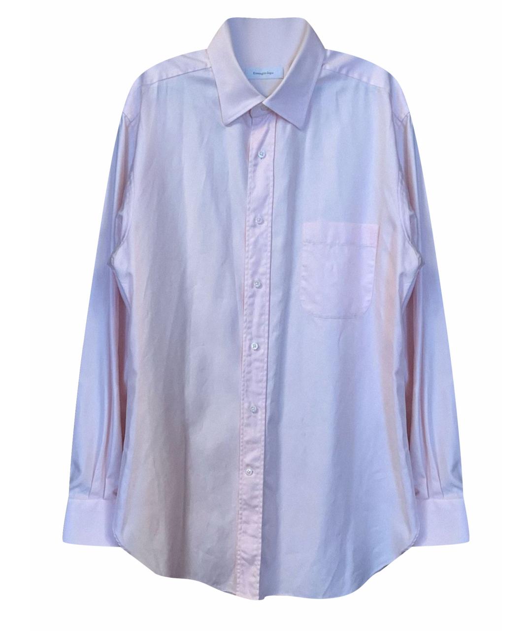 ERMENEGILDO ZEGNA Розовая хлопковая классическая рубашка, фото 1