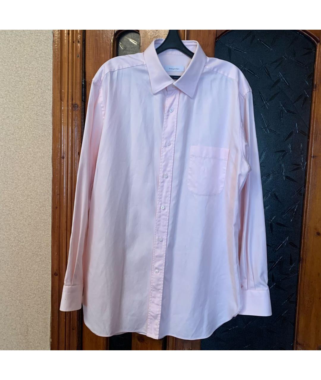 ERMENEGILDO ZEGNA Розовая хлопковая классическая рубашка, фото 8