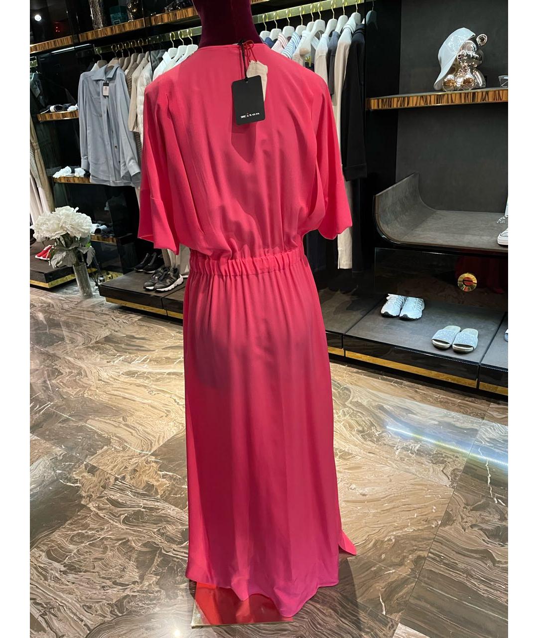 KITON Розовое шелковое платье, фото 2