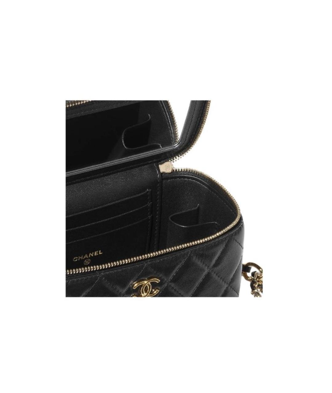 CHANEL PRE-OWNED Черная кожаная сумка через плечо, фото 4