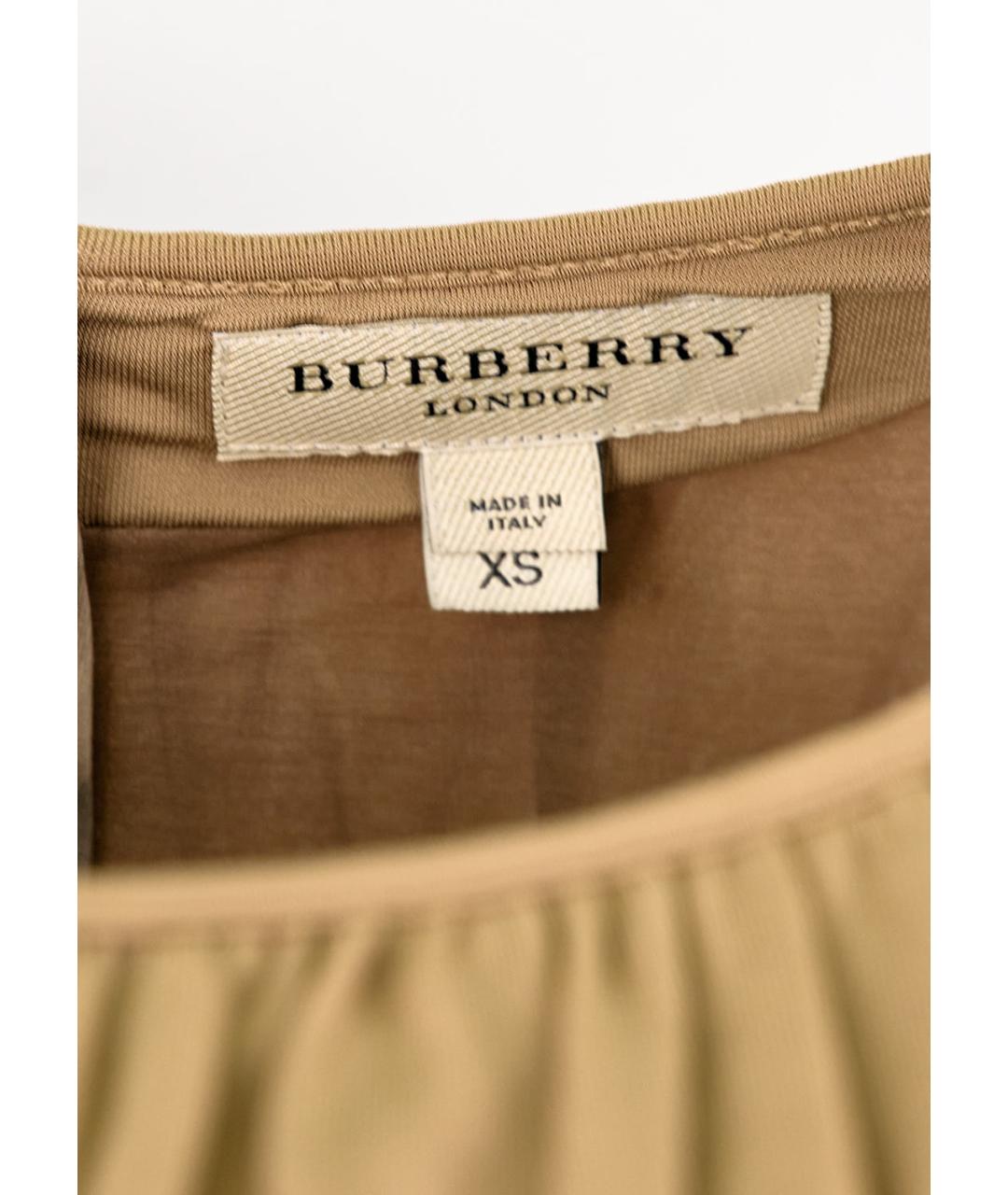 BURBERRY Коричневая вискозная блузы, фото 3