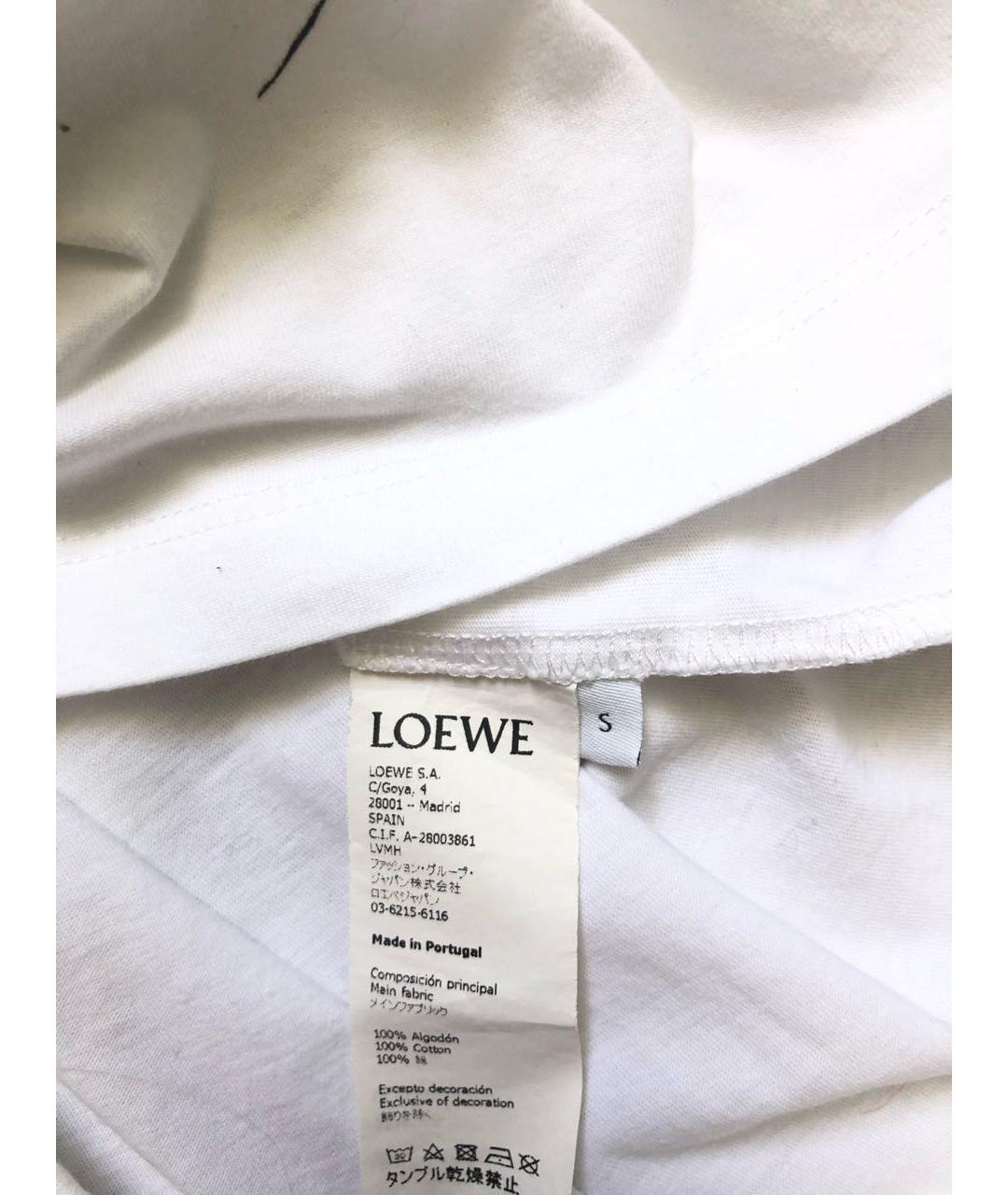 LOEWE Белая хлопковая футболка, фото 3