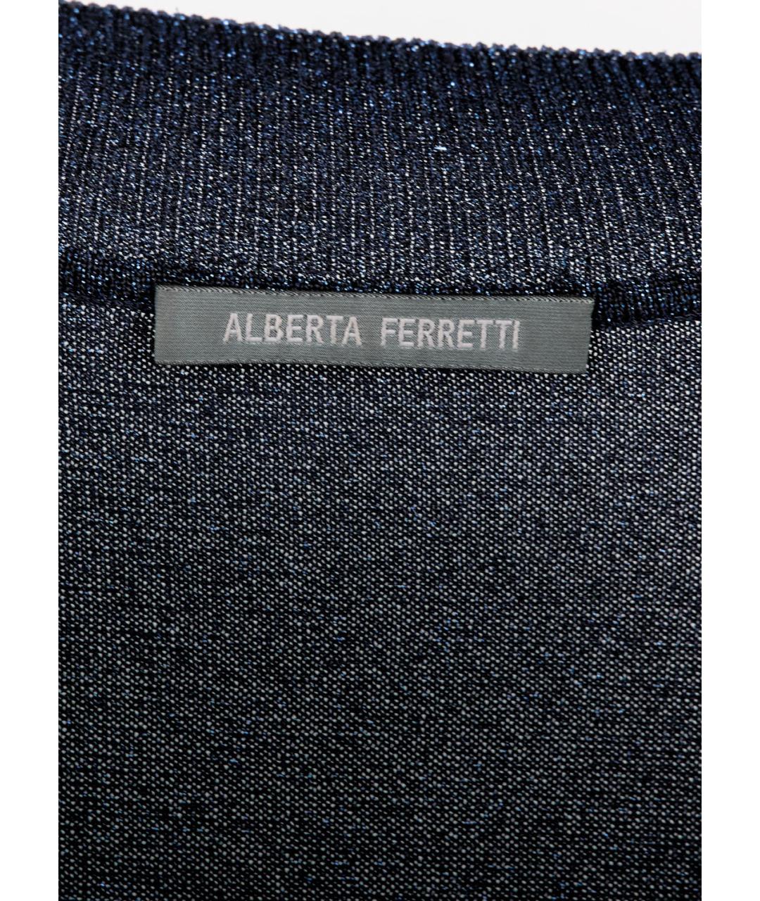 ALBERTA FERRETTI Темно-синий вискозный джемпер / свитер, фото 3