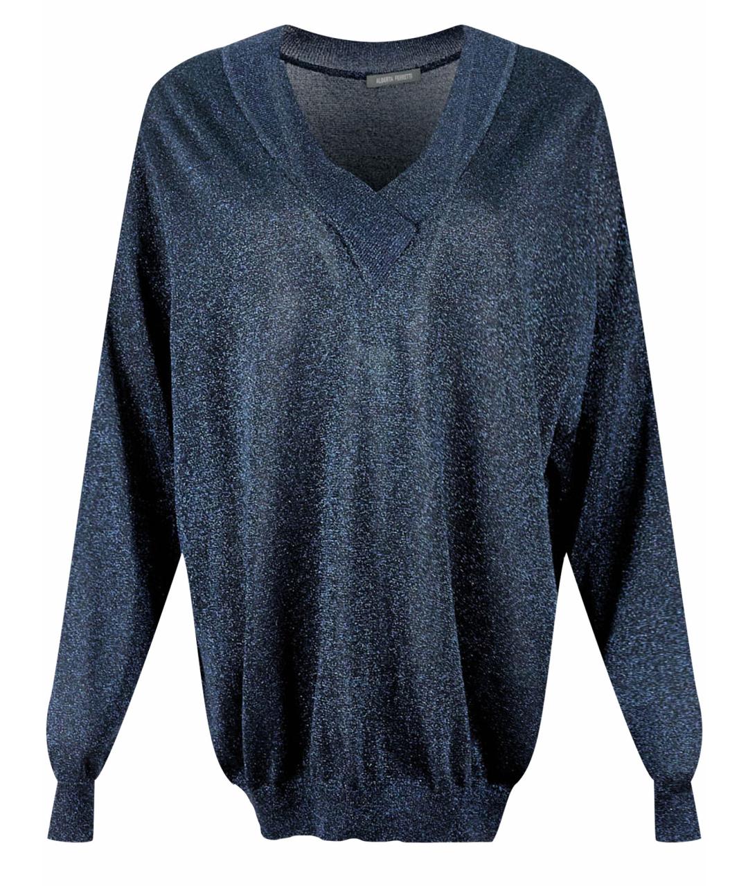 ALBERTA FERRETTI Темно-синий вискозный джемпер / свитер, фото 1