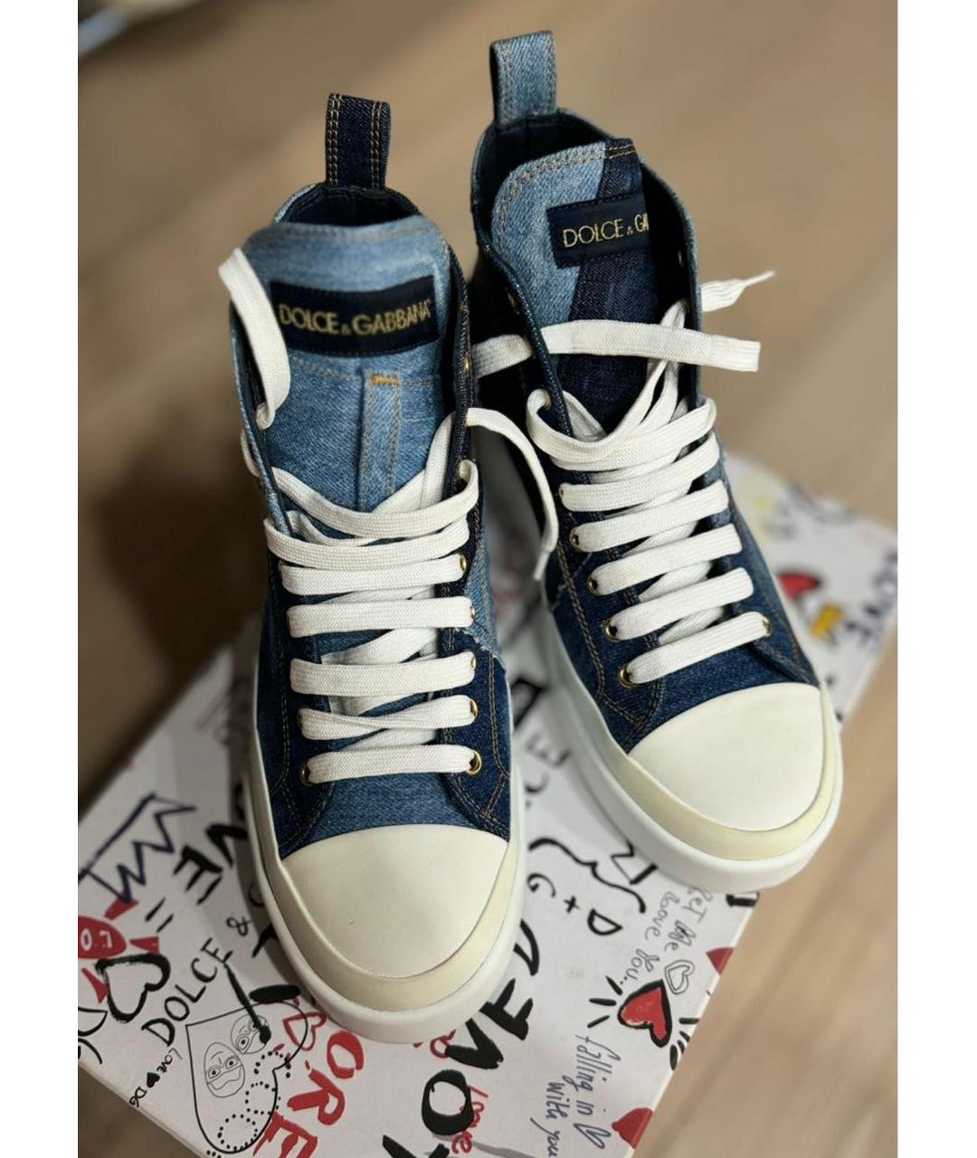 DOLCE&GABBANA Синие кеды, фото 2