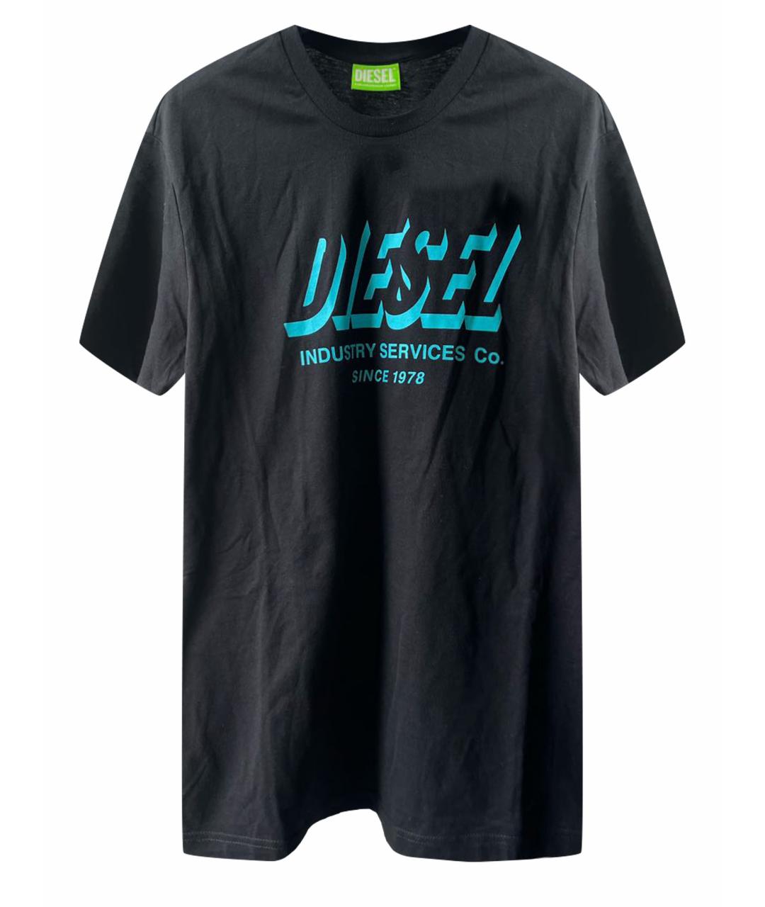 DIESEL Черная хлопко-полиэстеровая футболка, фото 1