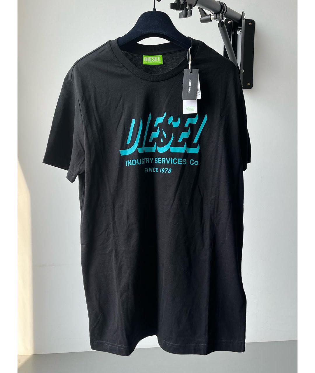 DIESEL Черная хлопко-полиэстеровая футболка, фото 7