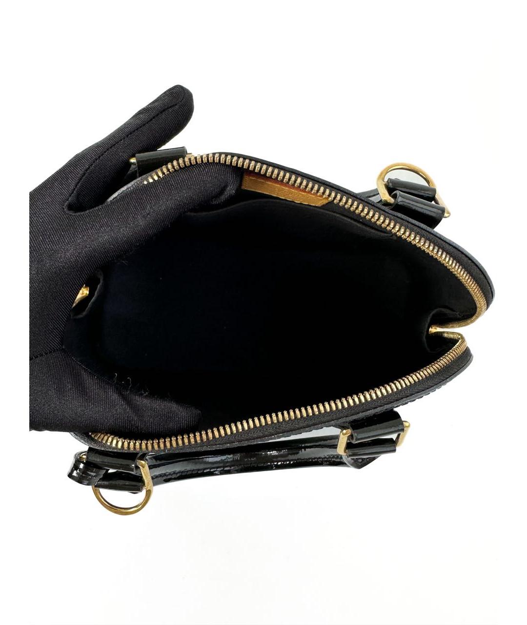 LOUIS VUITTON PRE-OWNED Черная сумка с короткими ручками из лакированной кожи, фото 6