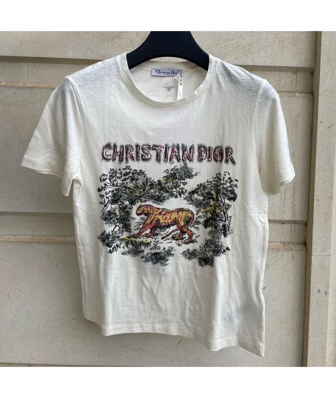 CHRISTIAN DIOR PRE-OWNED Белая хлопковая футболка, фото 5