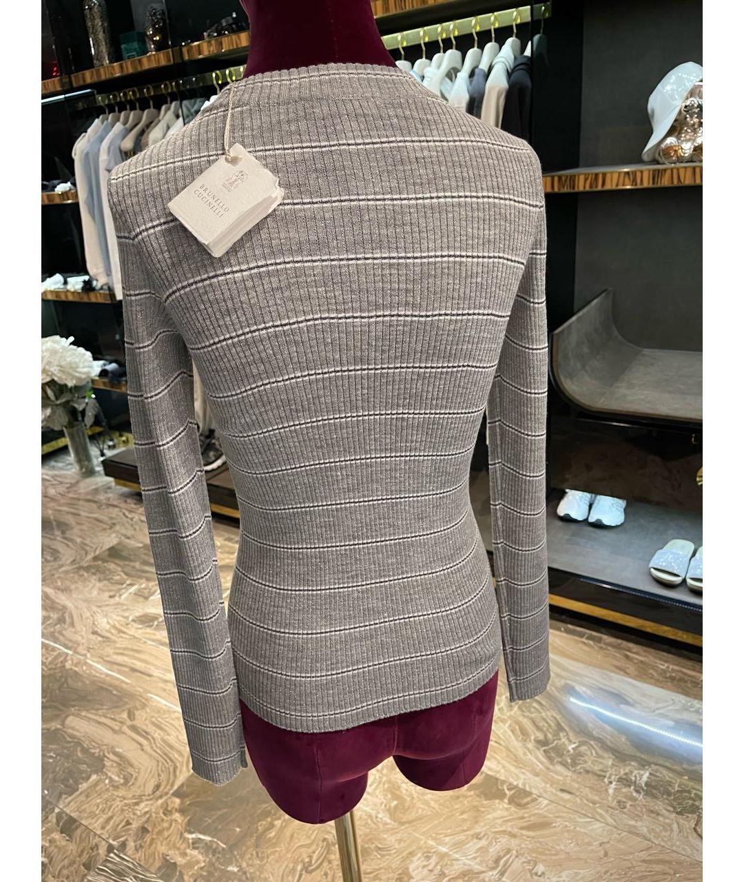 BRUNELLO CUCINELLI Серый льняной джемпер / свитер, фото 2