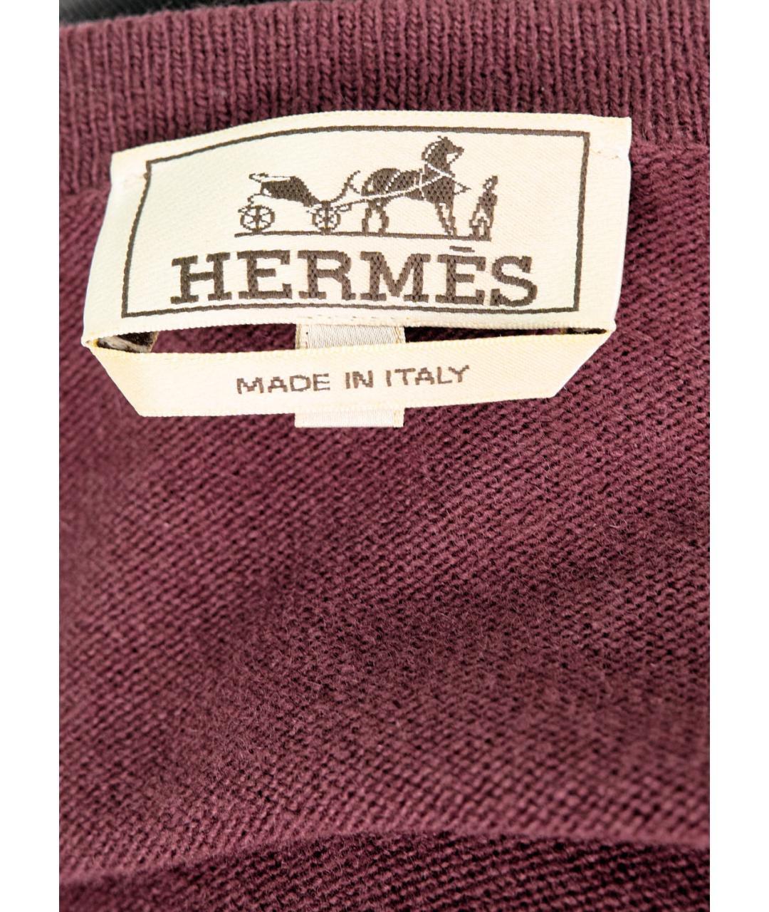 HERMES PRE-OWNED Бордовый льняной джемпер / свитер, фото 3
