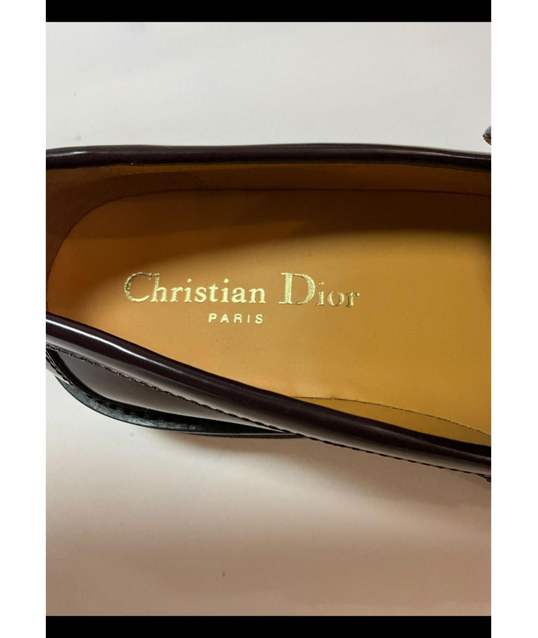CHRISTIAN DIOR PRE-OWNED Бордовые кожаные лоферы, фото 4