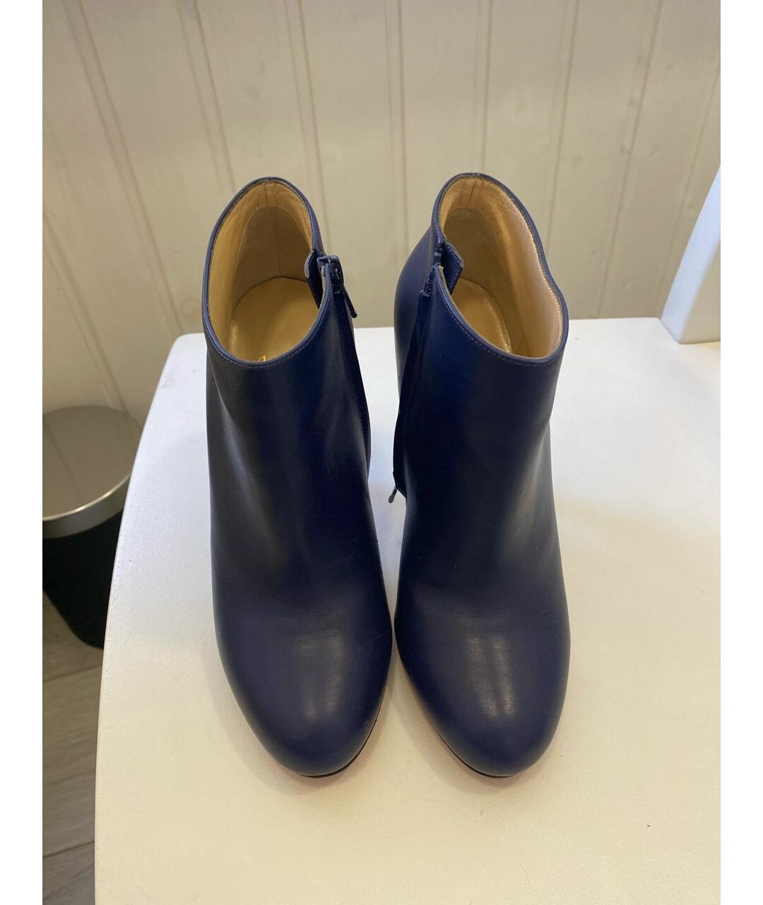 CHRISTIAN LOUBOUTIN Темно-синие кожаные туфли, фото 2