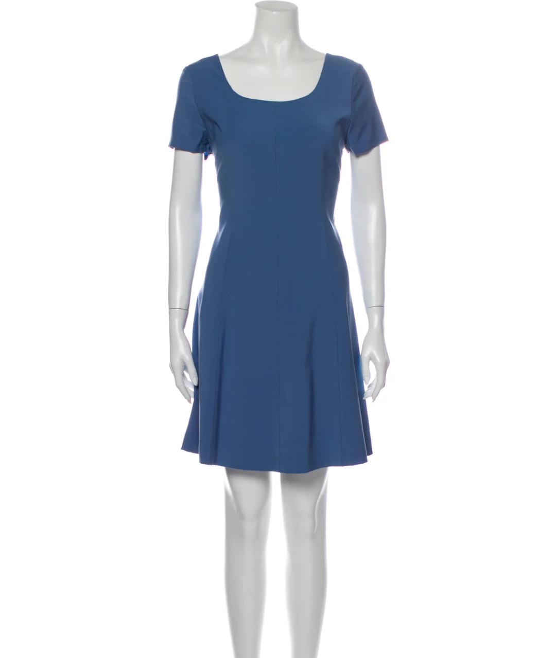 THEORY Голубое шерстяное повседневное платье, фото 4