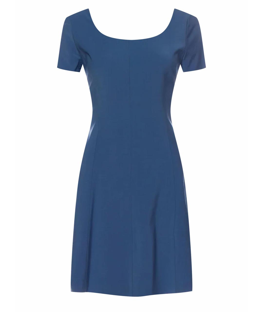 THEORY Голубое шерстяное повседневное платье, фото 1