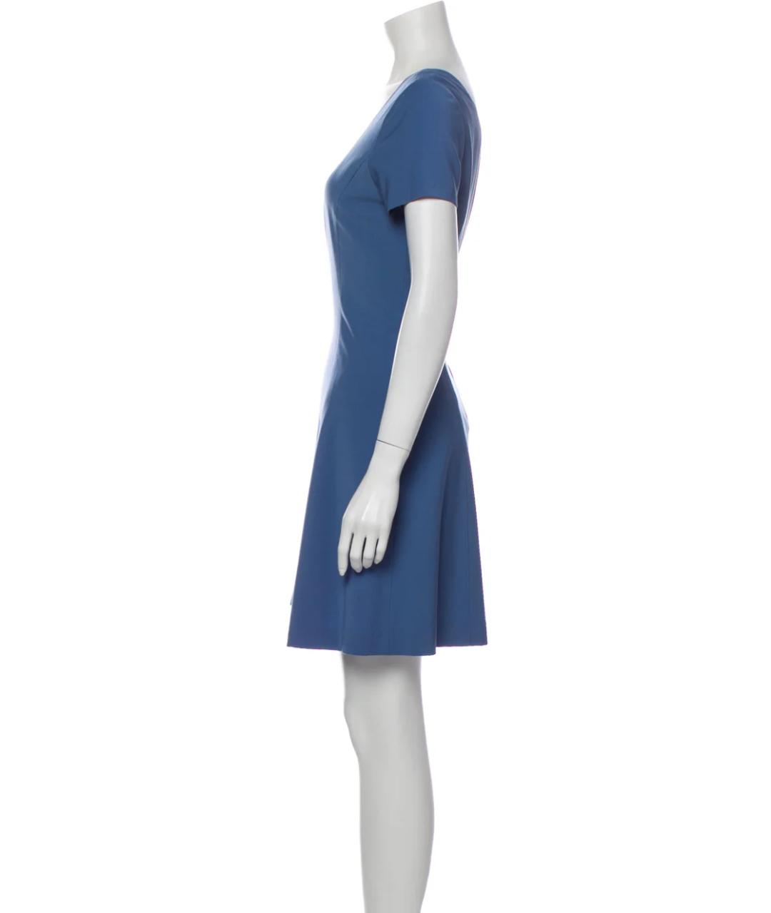 THEORY Голубое шерстяное повседневное платье, фото 3