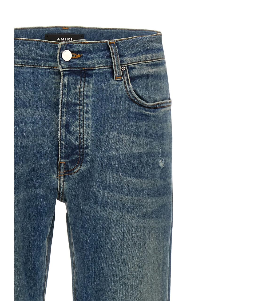 AMIRI Голубые хлопковые прямые джинсы, фото 2