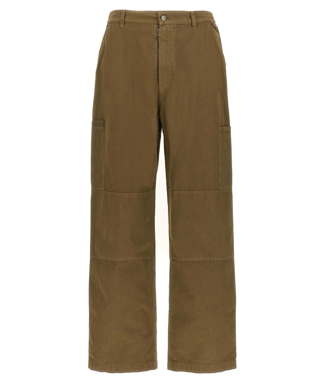MAISON MARGIELA Зеленые хлопковые повседневные брюки, фото 1