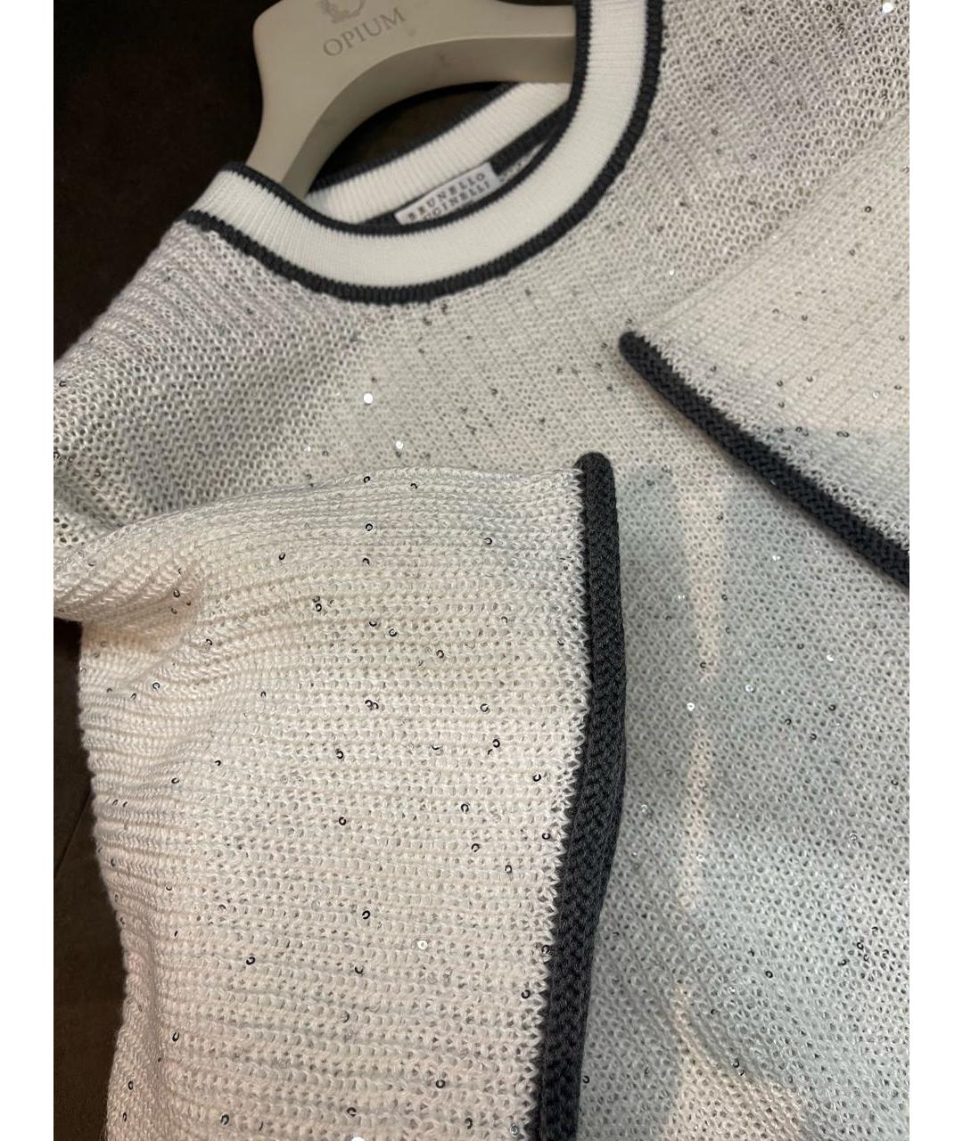 BRUNELLO CUCINELLI Белый льняной джемпер / свитер, фото 8