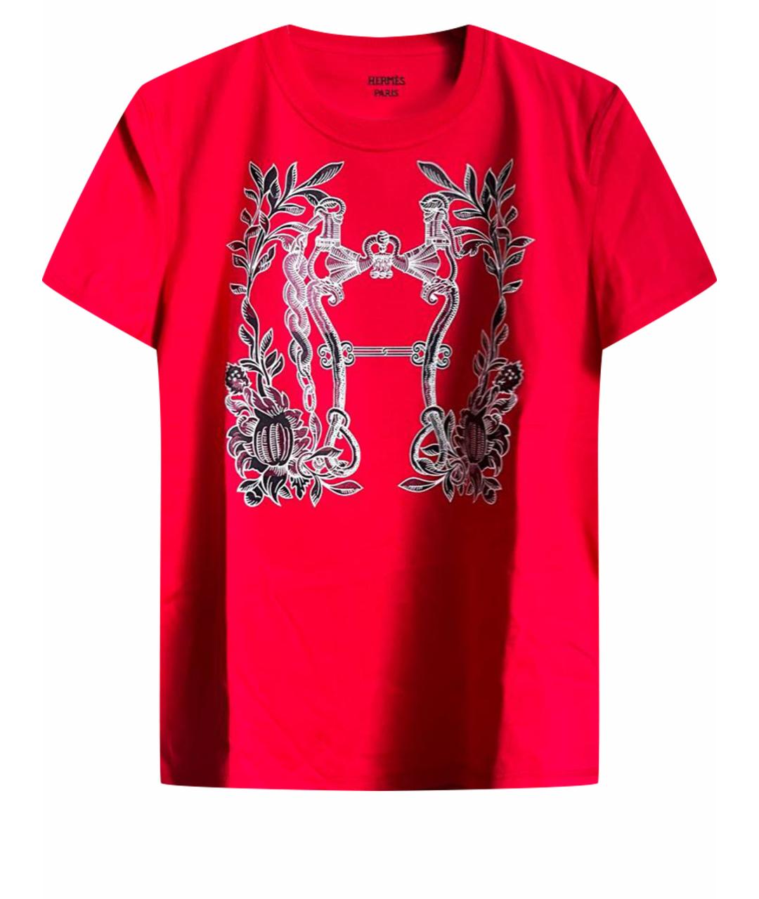 HERMES Красная хлопковая футболка, фото 1